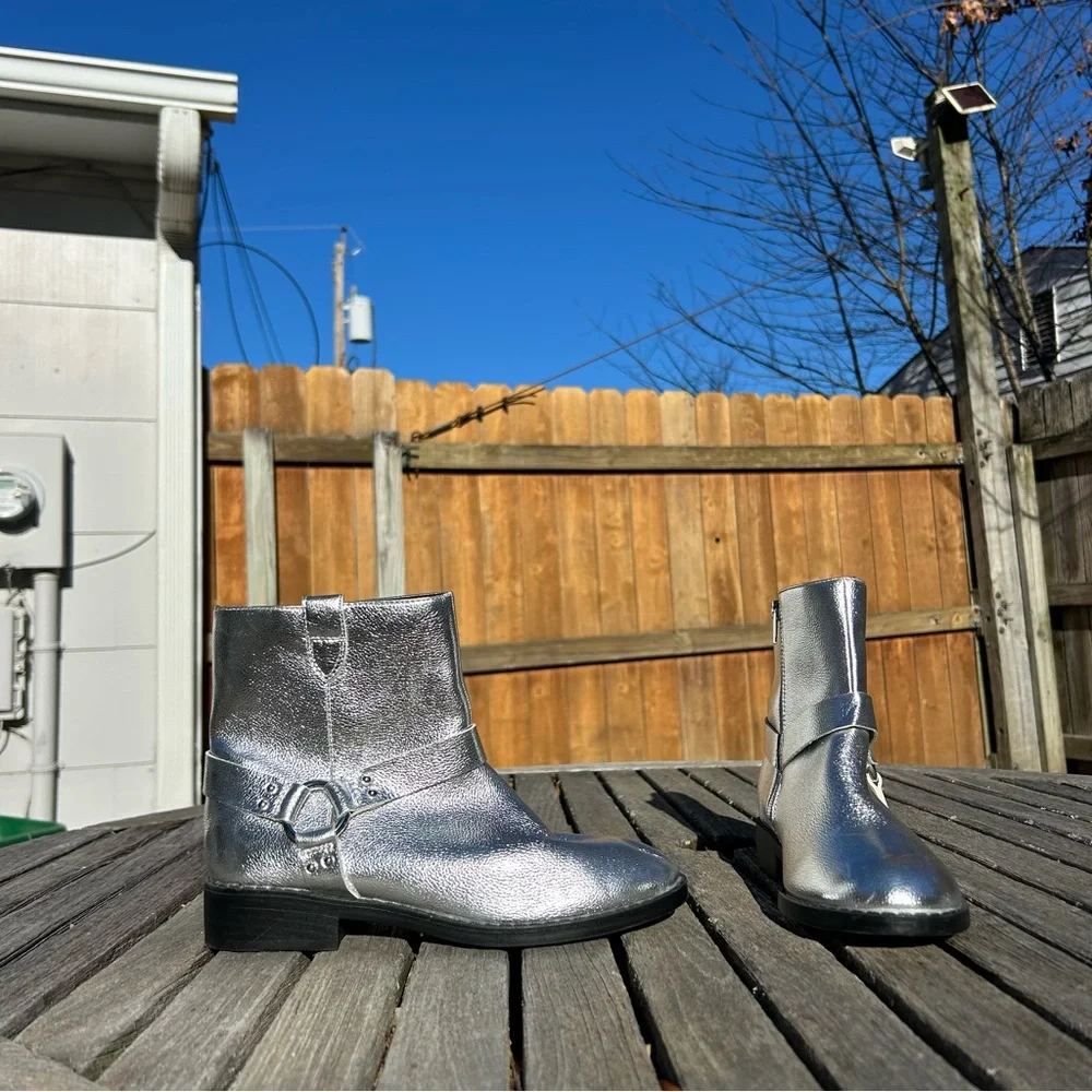 Kids' Minnow Metallic Harness Bootie by Dolce Vita Size Big Kids size 5‎ silver